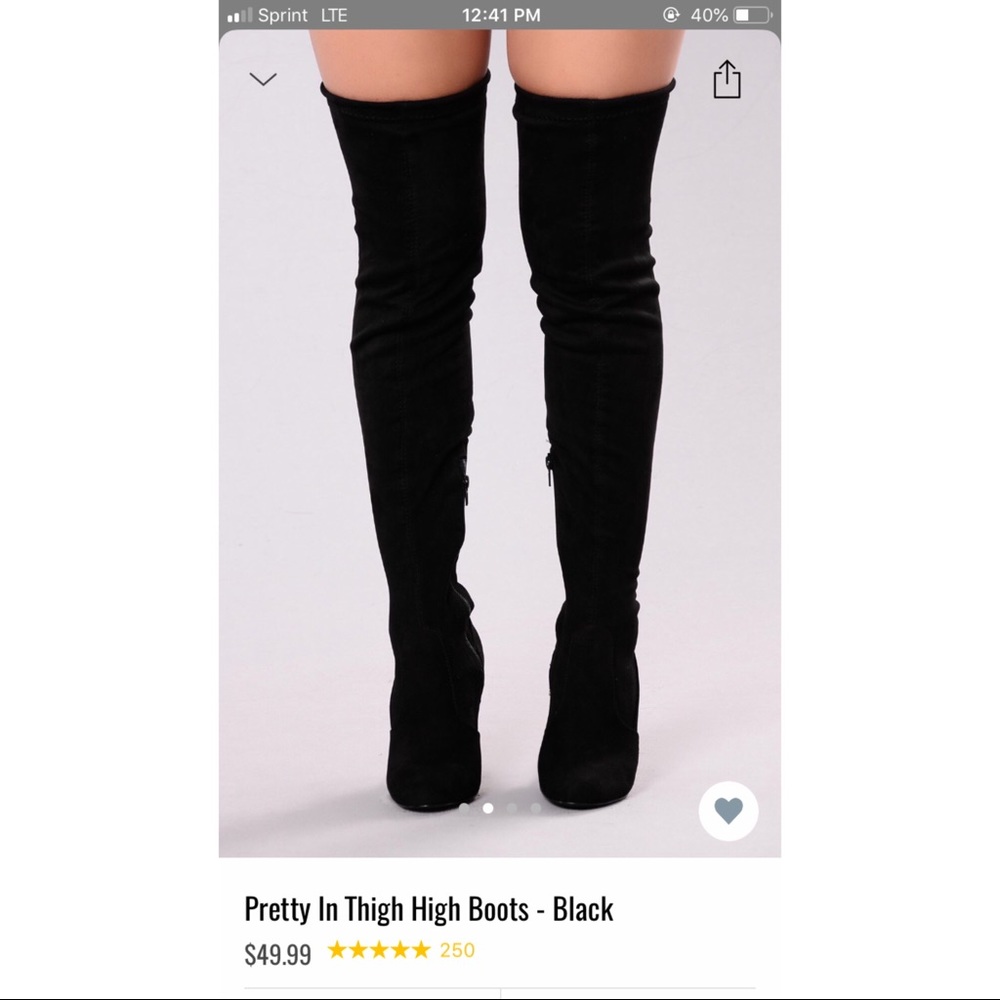 Fashion nova black thigh high boots
